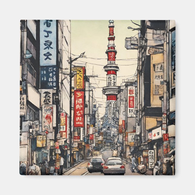 Imã Cartão-postal Tóquio (2) (Frente)