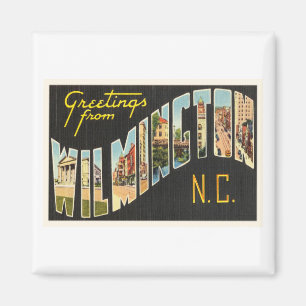 Imã Cartão-postal Wilmington North Carolina NC Old Vin