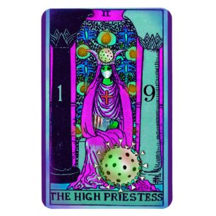 Ímã Cartão Tarot de Coronavírus de Alta Sacerdotisa