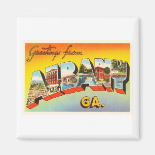 Imã Cartão velho das viagens vintage de Albany Geórg