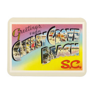 Ímã Cartão velho do SC de South Carolina da praia do