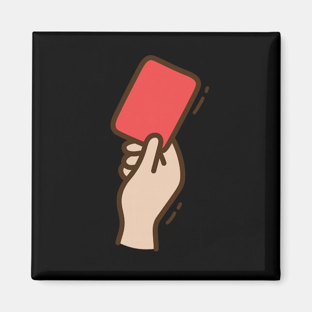 Imã Cartão Vermelho Engraçado de Futebol (Frente)