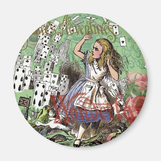 Imã cartas de aventura de alice no país das maravilhas (Frente)