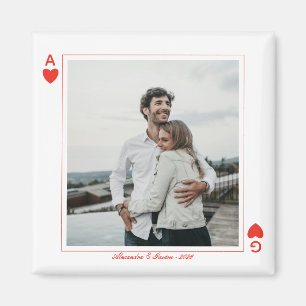 Imã Cartas de baralho coração amor ás simples