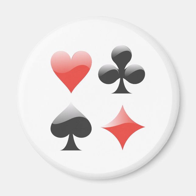 Imã Cartas de jogar cores playing cards suits (Frente)
