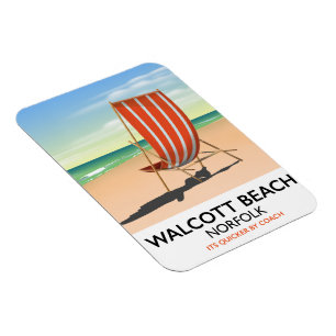 Ímã Cartaz à beira-mar de Walcott Beach, Norfolk