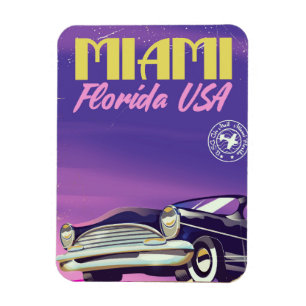 Ímã Cartaz antigo de Miami Flórida EUA
