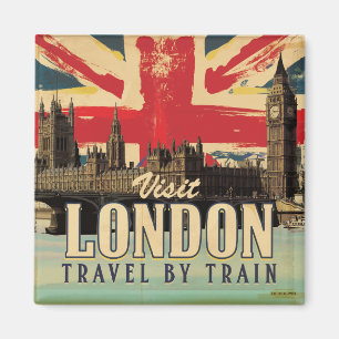 Imã Cartaz antigo Visite Londres
