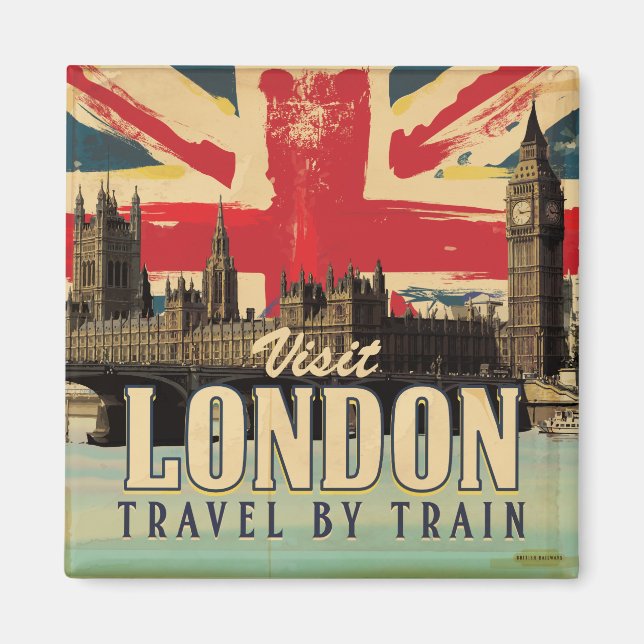 Imã Cartaz antigo Visite Londres (Frente)