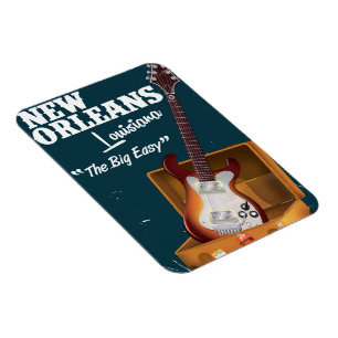Ímã cartaz da guitarra elétrica de Nova Orleans Louisi