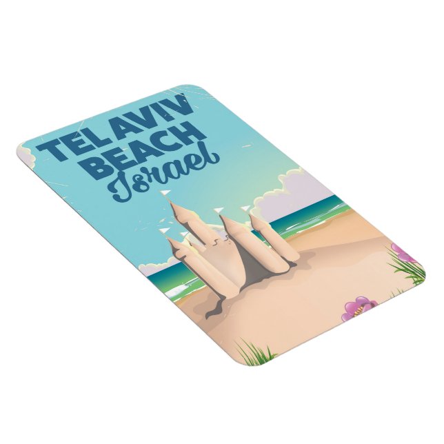 Ímã Cartaz da praia de Tel Aviv Israel (Lado Direito)
