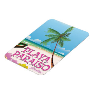 Ímã cartaz da praia Playa Paraiso México