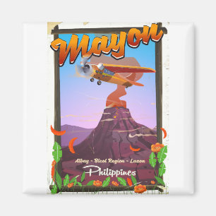 Imã Cartaz de aventura do vulcão Mayon Filipinas