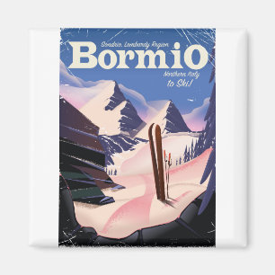 Imã Cartaz de esqui de Bormio, Sondrio, região da Lomb