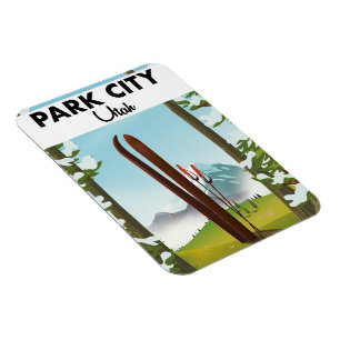 Ímã Cartaz de esqui de Park City Utah