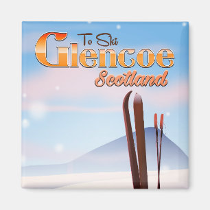 Imã Cartaz de esqui Glencoe Escócia