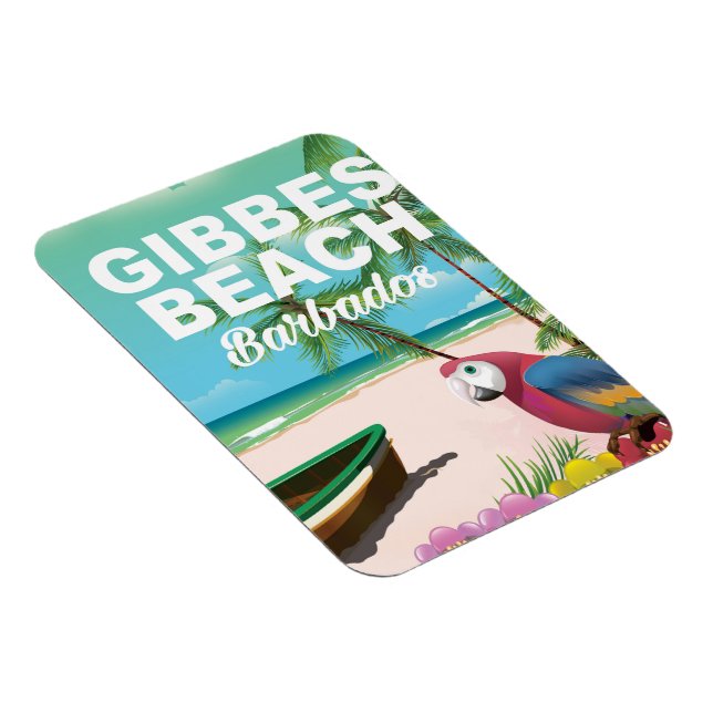 Ímã Cartaz de férias da Praia Gibbes Barbados (Lado Direito)
