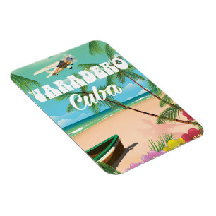 Ímã Cartaz de férias de praia cubana de Varadero