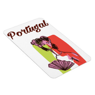 Ímã cartaz de férias estilo vintage de Portugal
