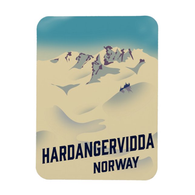 Ímã Cartaz de férias Hardangervidda Noruega. (Vertical)