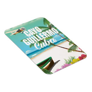 Ímã cartaz de férias na praia de Cayo Guillermo