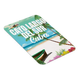 Ímã cartaz de férias na praia de Cayo Largo del Sur