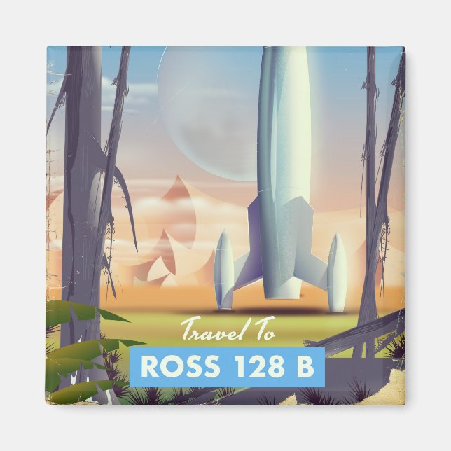Imã Cartaz de ficção científica de Ross 128 B (Frente)