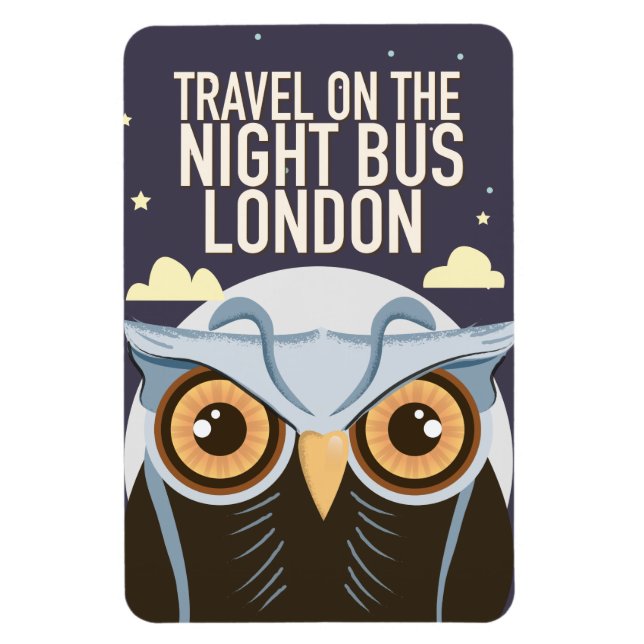 Ímã Cartaz de impressão da coruja de Londres. (Vertical)