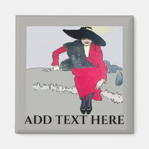 Imã Cartaz de moda retrô, adicionar texto