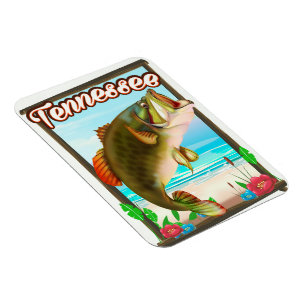 Ímã Cartaz de pesca do Tennessee.
