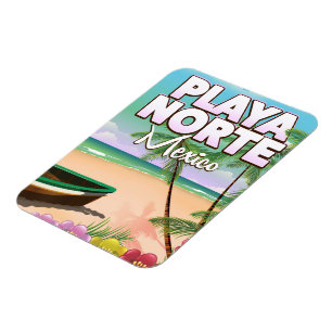Ímã Cartaz de praia mexicana Playa Norte
