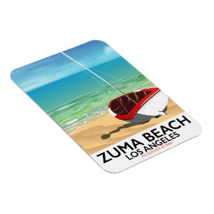 Ímã Cartaz de praia Zuma Beach LA Rail