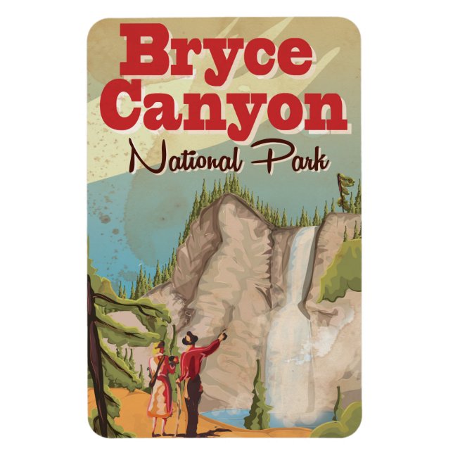 Ímã Cartaz de Viagem Antigo Bryce Canyon (Vertical)