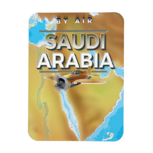Ímã Cartaz de Viagem Antigo da Arábia Saudita