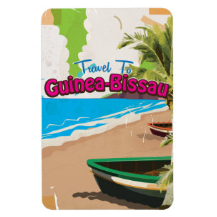 Ímã cartaz de viagem antigo da Guiné-Bissau