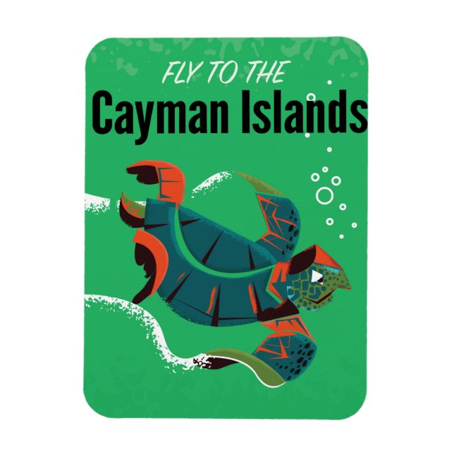Ímã cartaz de viagem antigo das Ilhas Cayman (Vertical)