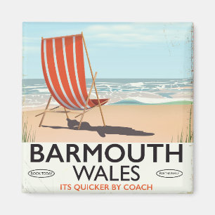 Imã Cartaz de viagem antigo de Barmouth Norte do País