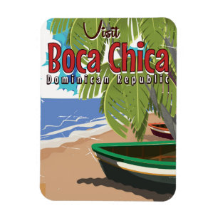 Ímã cartaz de viagem antigo de Boca Chica