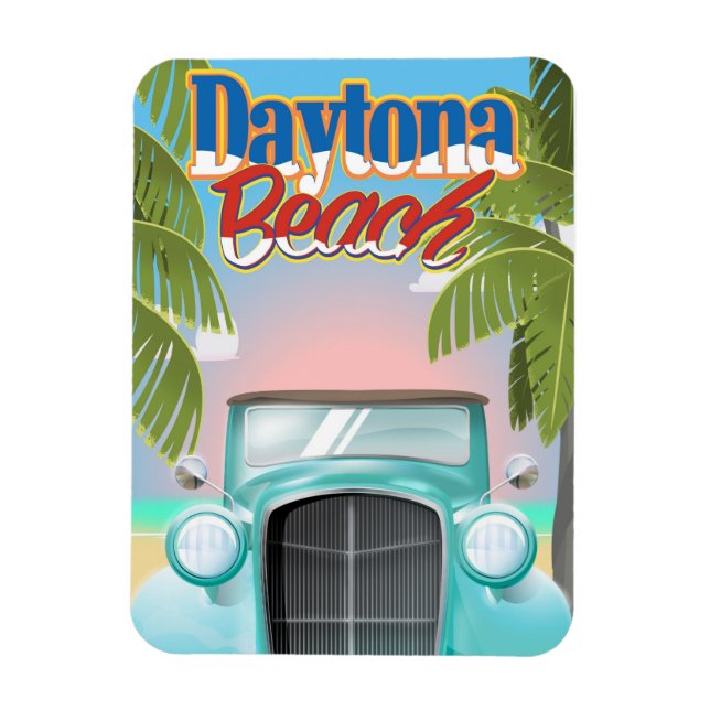 Ímã Cartaz de viagem antigo de Daytona Beach, Flórida  (Vertical)