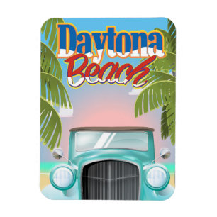 Ímã Cartaz de viagem antigo de Daytona Beach, Flórida