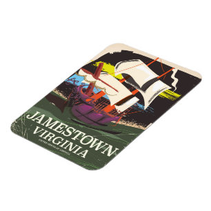 Ímã Cartaz de viagem antigo de Jamestown, Virgínia