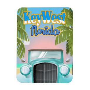 Ímã Cartaz de viagem antigo de Key West, Flórida EUA