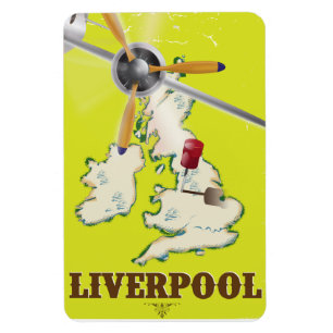 Ímã Cartaz de Viagem Antigo de Liverpool