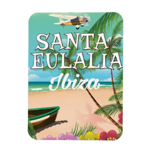Ímã cartaz de viagem antigo de Santa Eulália Ibiza