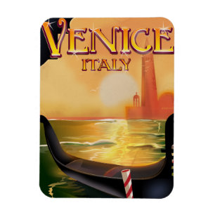 Ímã Cartaz de viagem antigo de Veneza, Itália