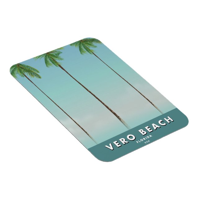 Ímã Cartaz de viagem antigo de Vero Beach Flórida (Lado Direito)