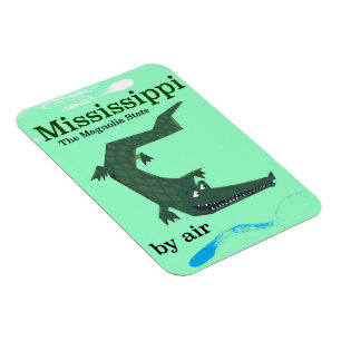 Ímã cartaz de viagem antigo do aligátor do Mississippi