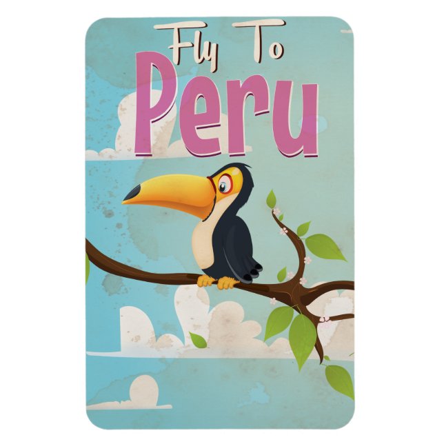 Ímã Cartaz de Viagem Antigo do Peru (Vertical)