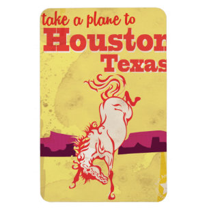 Ímã Cartaz de Viagem Antigo Houston, Texas