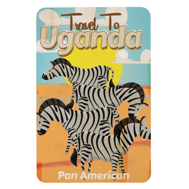 Ímã Cartaz de Viagem Antigo Uganda (Vertical)